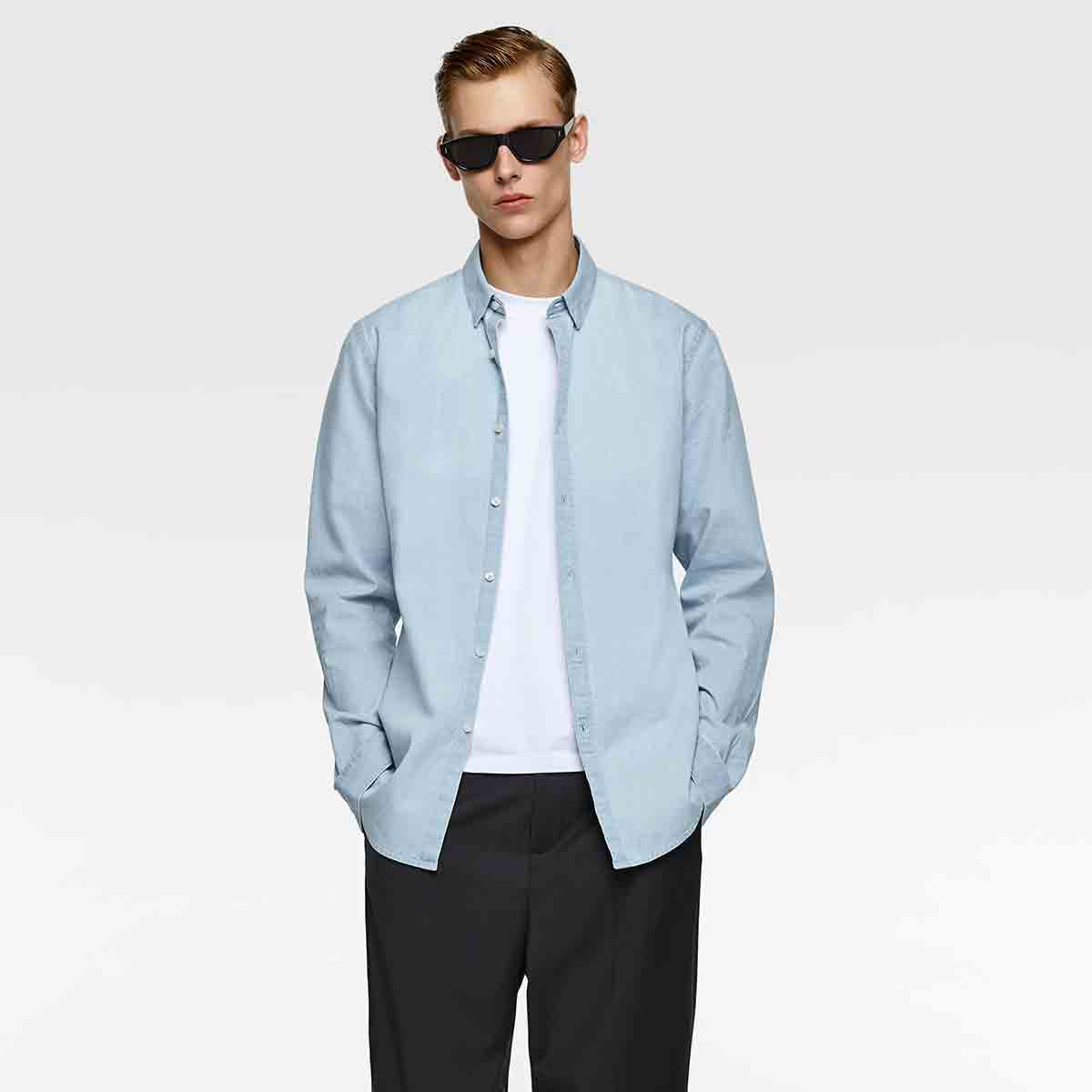 Washed Denim Shirt - Gambar 3