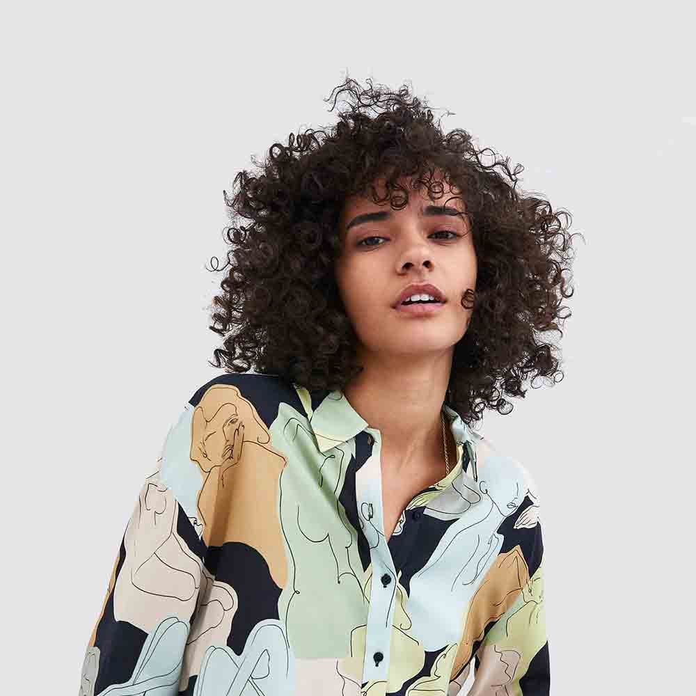 Abstract Print Cotton Blouse - Gambar 2